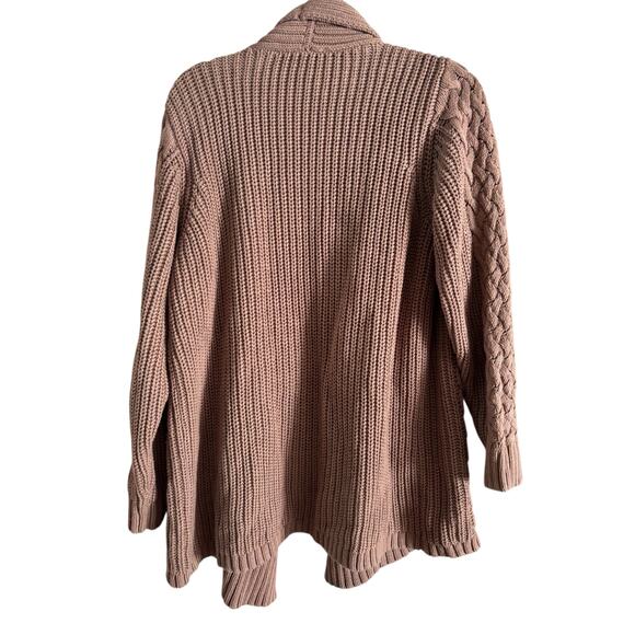 Haven Well Within Women’s Cable Knot Flyaway Cardigan Size Large Brown - Picture 4 of 6